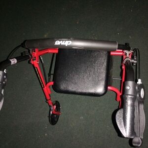 Drive Medical Red Rollator Walker with Padded Seat
